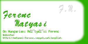 ferenc matyasi business card